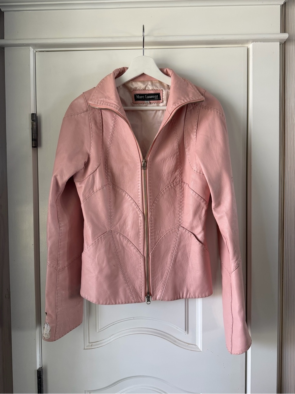 Marc Laurent Italy Vintage Pink Leather Jacket